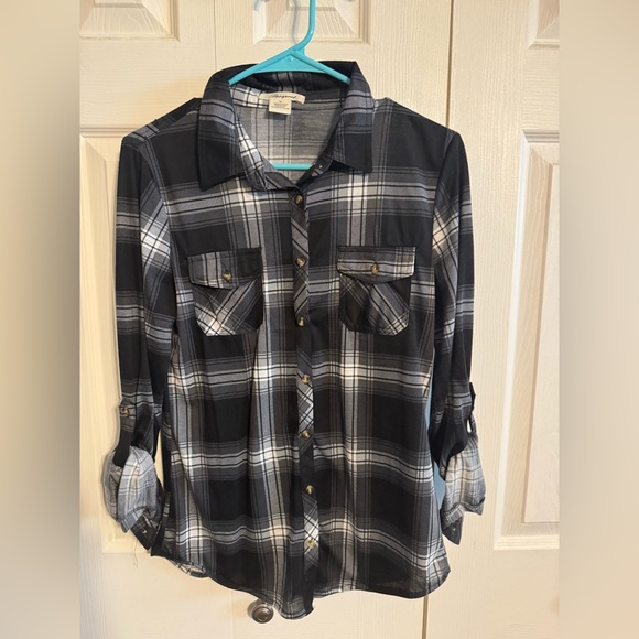 Passport women’s medium long sleeve button down flannel shirt - Picture 1 of 3